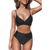 CUPSHE Womens Swimwear Bikini Sets Two Piece large black NWT