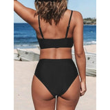 CUPSHE Womens Swimwear Bikini Sets Two Piece large black NWT