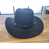 Western Style Cowboy/Cowgirl Hat Cotton/Poly Felt Black Large Fit NEW