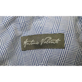 Antonio Valente Men's Button Up Shirt Size Large Blue Plaid Long Sleeve Cotton