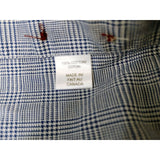 Antonio Valente Men's Button Up Shirt Size Large Blue Plaid Long Sleeve Cotton