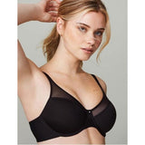 Wonderbra W7434 Underwire with Breathable Fabric and Side Shaping-BLACK