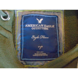America Eagle Green Long Sleeve V Neck Women's Hooded Sweatshirt Size Small