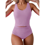 Eomenie Two Piece Tankini Swimsuits Women's XL Light Purple NEW with Tags