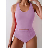 Eomenie Two Piece Tankini Swimsuits Women's XL Light Purple NEW with Tags