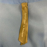 Pennigtons Women's Blouse Size 2X Blue Polyester Button Up V Neck Cap Sleeve Top