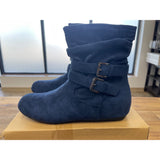 Herstyle Womens 9 Lindell Ankle Booties Fashion Slouch Mid-Calf Flat Boots Blue
