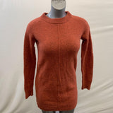 Roots Women's Burnt Orange Woven Long Sleeve Sweater Dress Size Medium Lana