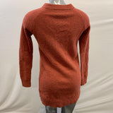 Roots Women's Burnt Orange Woven Long Sleeve Sweater Dress Size Medium Lana