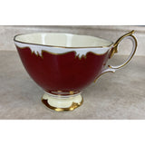 Royal Albert Deep Red W/Gold Trim Bone China England Tea Cup & Saucer Set