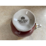 Royal Albert Deep Red W/Gold Trim Bone China England Tea Cup & Saucer Set