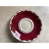 Royal Albert Deep Red W/Gold Trim Bone China England Tea Cup & Saucer Set