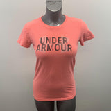 Under Armour Classic Tee Women's Size XS Pink Spell Out Short Sleeve Crew Neck T Shirt