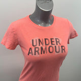 Under Armour Classic Tee Women's Size XS Pink Spell Out Short Sleeve Crew Neck T Shirt