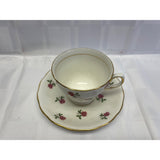 Colclough Teacup Saucer Set Vintage Bone China England Petite Pink Rose Pattern