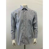 Nautica Button Up Shirt Men's Large Blue White Striped Long Sleeve Cotton