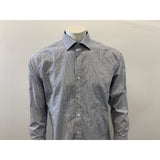 Nautica Button Up Shirt Men's Large Blue White Striped Long Sleeve Cotton