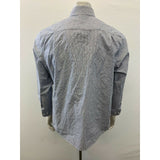Nautica Button Up Shirt Men's Large Blue White Striped Long Sleeve Cotton