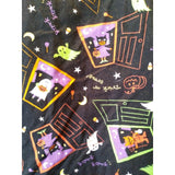 Halloween Theme Women's Black Short Sleeve Scrub Top Ghost, Pumpkins Size M.