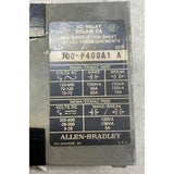 Allen-Bradley Bulletin 700 Type P 700-P400A1 Ser A Grey Base AC Relay, USED