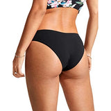 CRZ YOGA Womens Bikini Bottom Low Waist Cheeky Swimsuit Black Medium 8/10 NWT
