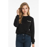 Only Our Story Sweatshirt Women's Large Be Yourself logo Black Cotton Poly