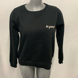 Only Our Story Sweatshirt Women's Large Be Yourself logo Black Cotton Poly