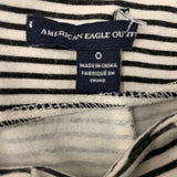 American Eagle A Line Skirt Women's Size 0 Blue White Striped Back Zipper Stretc