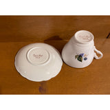 Royal Ascot Fine Bone China England Vintage Teacup Saucer Set Fruit Pattern