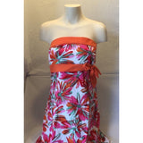 Jessica Women's Summer Strapless Orange Belted Floral Dress Size 12