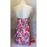 Jessica Women's Summer Strapless Orange Belted Floral Dress Size 12