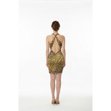 Pepper Women's Bodycon Dress Medium Poly Spandex Brown Green