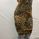 Pepper Women's Bodycon Dress Medium Poly Spandex Brown Green
