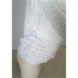 Calvin Klein White V Neck Long Sleeve Women's Cable Knit Sweater Size Small