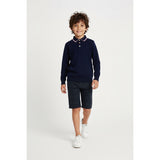 Calvin Klein Chino Shorts Boys 12 Gray Black Striped Flat Front Walking Shorts