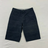 Calvin Klein Chino Shorts Boys 12 Gray Black Striped Flat Front Walking Shorts