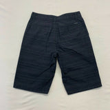 Calvin Klein Chino Shorts Boys 12 Gray Black Striped Flat Front Walking Shorts