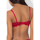 Smart & Sexy Style SA276X Women's Push Up Bra No No Red w/ Lace Wings  NWT