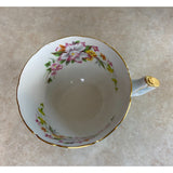 Aynsley England Baby Blue With Blossom Inner Flowers Bone China Tea Cup And Saucer Set
