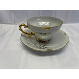 Oakwood Teacup Saucer Set Vintage Bone China Hand Painted Japan Gold Wheat
