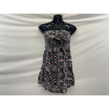 Seduction Women's Black Patterned Design Strapless Summer Dress Size Small Cotton