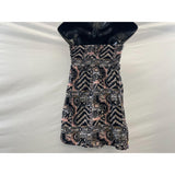 Seduction Women's Black Patterned Design Strapless Summer Dress Size Small Cotton