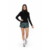 Champion Women's Alethic Black with blue pattern lining Shorts Size Large Polyester
