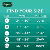 Size S - Depend Fresh Protection Adult Diapers, Incontinence & Postpartum Bladder Leak Underwear for Women,