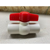 PVC Ball Valve Water Pipe Threaded Ends 3/4" Inner Hole Diameter Red White