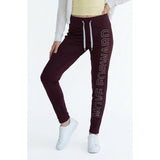 Women's Move Forward Burgundy Jogging Tights with Drawstring Size XS Polyester