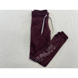 Women's Move Forward Burgundy Jogging Tights with Drawstring Size XS Polyester