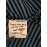 Roots Golf Men's Large Polyester Polo Shirt Blue White black stripes