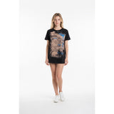 Epic Threads Women's Black Graphic T-Shirt Numbers and Letters Old Scroll Size Large Cotton Blend