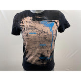 Epic Threads Women's Black Graphic T-Shirt Numbers and Letters Old Scroll Size Large Cotton Blend